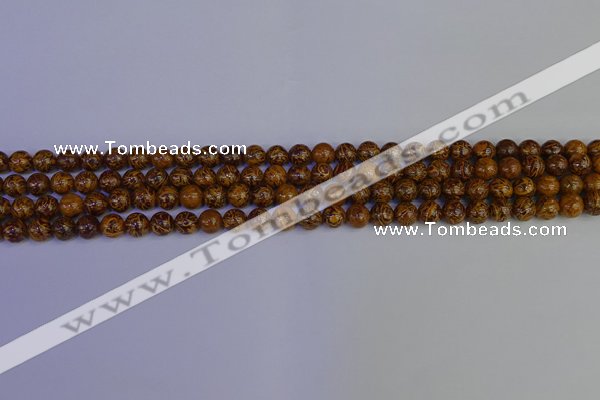 CRO880 15.5 inches 4mm round elephant blood stone beads