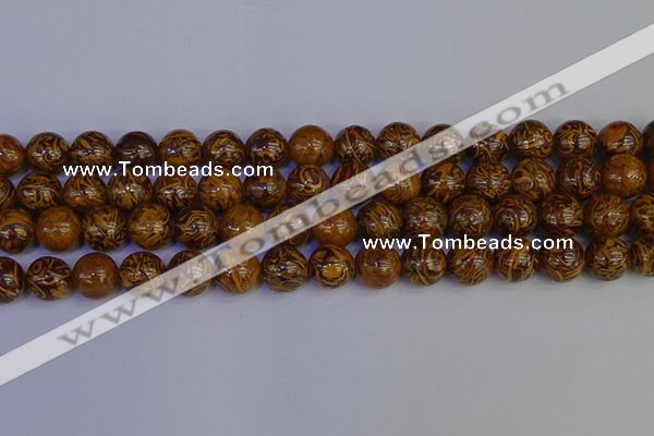 CRO884 15.5 inches 12mm round elephant blood stone beads