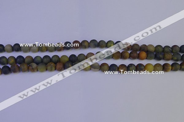 CRO911 15.5 inches 6mm round matte golden pietersite beads