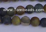 CRO912 15.5 inches 8mm round matte golden pietersite beads