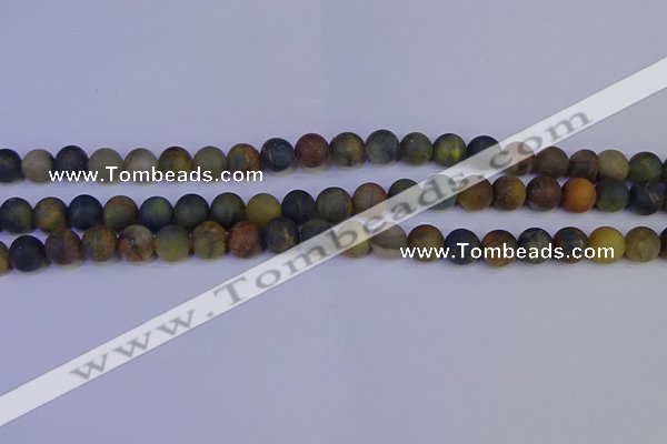 CRO912 15.5 inches 8mm round matte golden pietersite beads