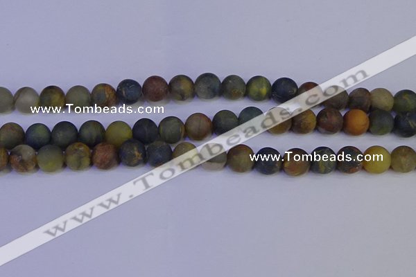 CRO913 15.5 inches 10mm round matte golden pietersite beads