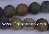 CRO914 15.5 inches 12mm round matte golden pietersite beads