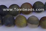 CRO915 15.5 inches 14mm round matte golden pietersite beads