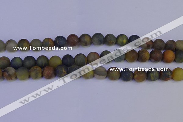 CRO915 15.5 inches 14mm round matte golden pietersite beads