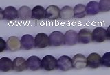 CRO920 15.5 inches 4mm round matte dogtooth amethyst beads