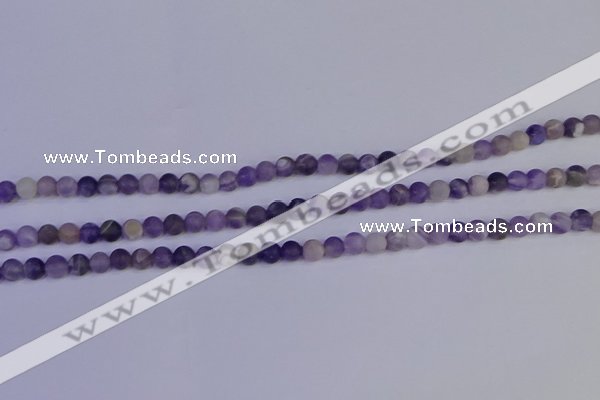 CRO920 15.5 inches 4mm round matte dogtooth amethyst beads