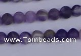 CRO921 15.5 inches 6mm round matte dogtooth amethyst beads