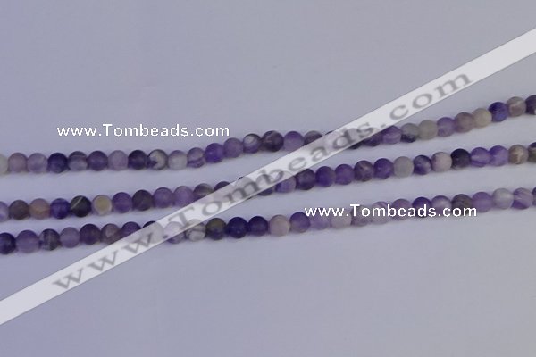 CRO921 15.5 inches 6mm round matte dogtooth amethyst beads