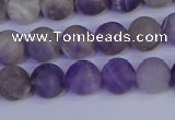 CRO922 15.5 inches 8mm round matte dogtooth amethyst beads