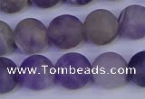 CRO924 15.5 inches 12mm round matte dogtooth amethyst beads