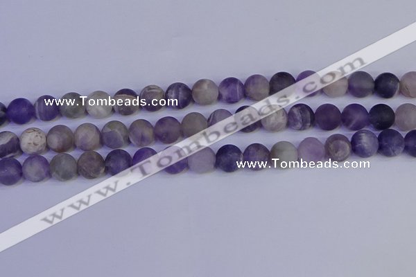 CRO924 15.5 inches 12mm round matte dogtooth amethyst beads