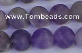 CRO925 15.5 inches 14mm round matte dogtooth amethyst beads