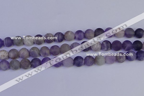 CRO925 15.5 inches 14mm round matte dogtooth amethyst beads