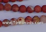 CRO931 15.5 inches 6mm round matte red jasper beads wholesale