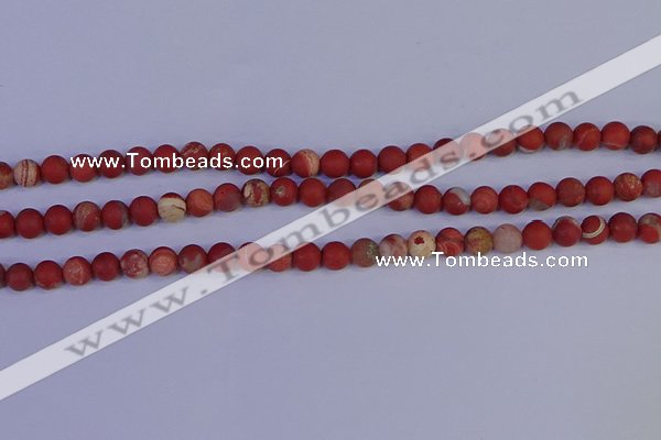 CRO931 15.5 inches 6mm round matte red jasper beads wholesale