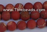 CRO932 15.5 inches 8mm round matte red jasper beads wholesale