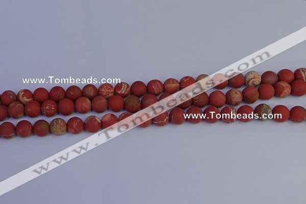 CRO932 15.5 inches 8mm round matte red jasper beads wholesale