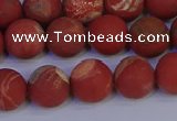 CRO933 15.5 inches 10mm round matte red jasper beads wholesale