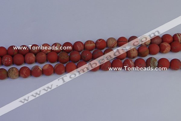 CRO933 15.5 inches 10mm round matte red jasper beads wholesale