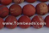 CRO934 15.5 inches 12mm round matte red jasper beads wholesale