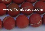 CRO935 15.5 inches 14mm round matte red jasper beads wholesale