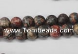 CRO94 15.5 inches 8mm round red leopard skin jasper beads wholesale