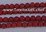 CRO940 15.5 inches 4mm round matte red jasper beads wholesale