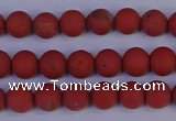 CRO941 15.5 inches 6mm round matte red jasper beads wholesale