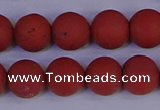 CRO944 15.5 inches 12mm round matte red jasper beads wholesale