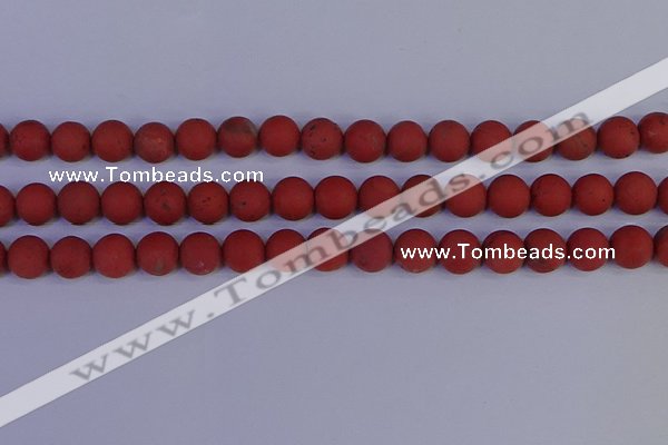 CRO944 15.5 inches 12mm round matte red jasper beads wholesale