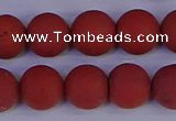 CRO945 15.5 inches 14mm round matte red jasper beads wholesale
