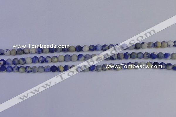 CRO950 15.5 inches 4mm round matte sodalite beads wholesale