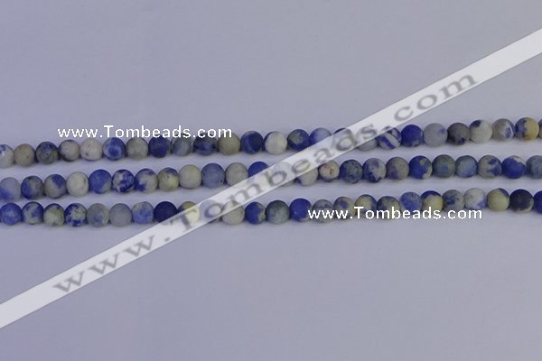 CRO951 15.5 inches 6mm round matte sodalite beads wholesale