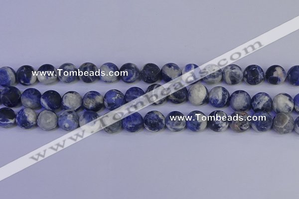 CRO954 15.5 inches 12mm round matte sodalite beads wholesale