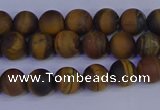 CRO961 15.5 inches 6mm round matte yellow tiger eye beads wholesale