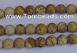 CRO970 15.5 inches 4mm round matte picture jasper beads wholesale