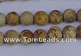 CRO971 15.5 inches 6mm round matte picture jasper beads wholesale