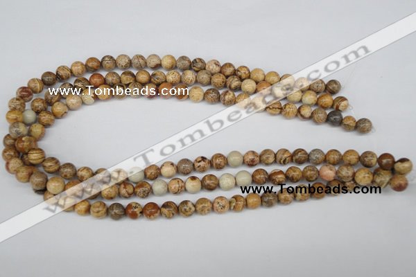 CRO98 15.5 inches 8mm round picture jasper beads wholesale