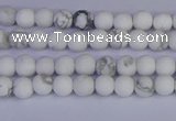 CRO980 15.5 inches 4mm round matte white howlite beads wholesale