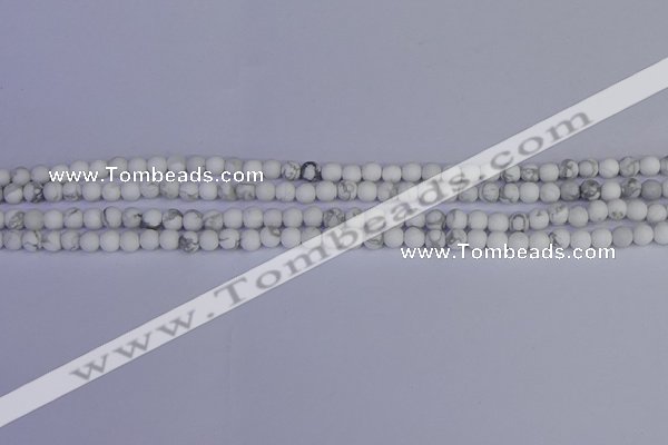 CRO980 15.5 inches 4mm round matte white howlite beads wholesale