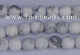 CRO981 15.5 inches 6mm round matte white howlite beads wholesale