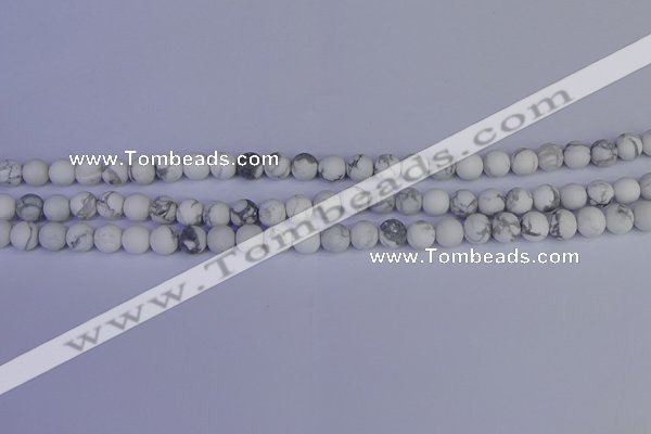 CRO981 15.5 inches 6mm round matte white howlite beads wholesale