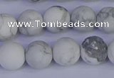 CRO984 15.5 inches 12mm round matte white howlite beads wholesale