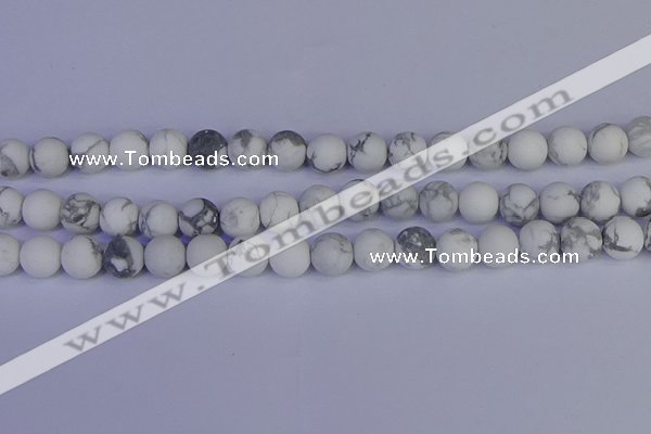 CRO984 15.5 inches 12mm round matte white howlite beads wholesale