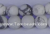 CRO985 15.5 inches 14mm round matte white howlite beads wholesale