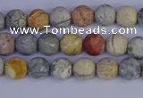 CRO991 15.5 inches 6mm round matte sky eye stone beads wholesale