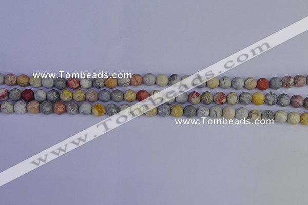 CRO991 15.5 inches 6mm round matte sky eye stone beads wholesale