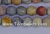 CRO992 15.5 inches 8mm round matte sky eye stone beads wholesale