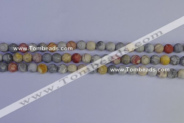 CRO992 15.5 inches 8mm round matte sky eye stone beads wholesale